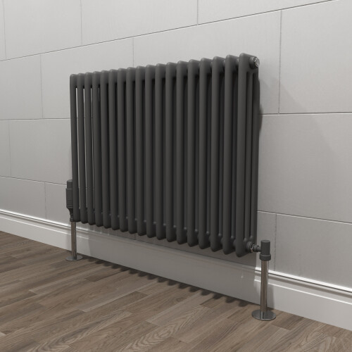NES Home Traditional Radiator 600 X 828 mm Horizontal Triple Column Matte Black 1