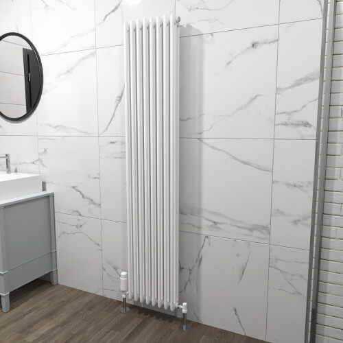 NES Home Traditional Radiator 1800 X 380 mm Vertical Triple Column White 1