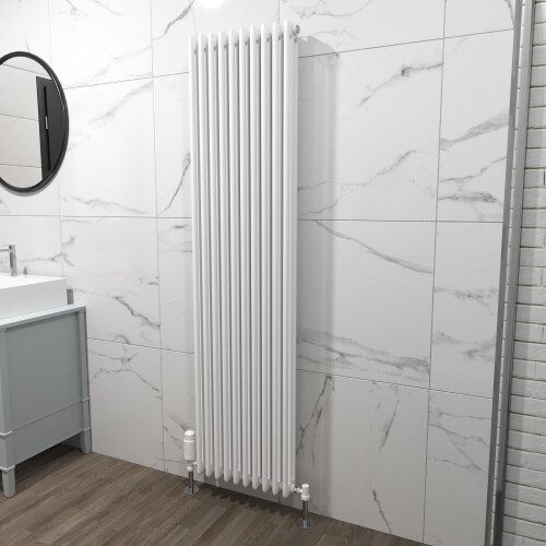NES Home Traditional Radiator 1800 X 470 mm Vertical Triple Column White 1