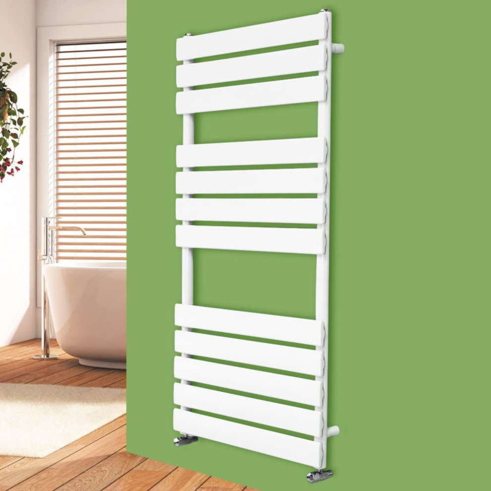 Nes Home 1200 X 600 Mm White Flat Panel Towel Radiator