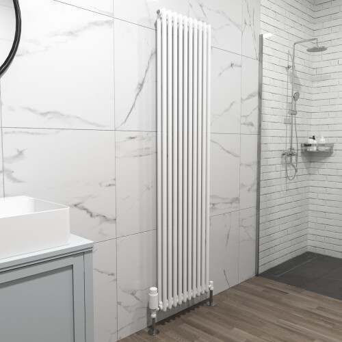 NES Home Traditional Radiator 1800 X 470 mm Vertical Double Column White