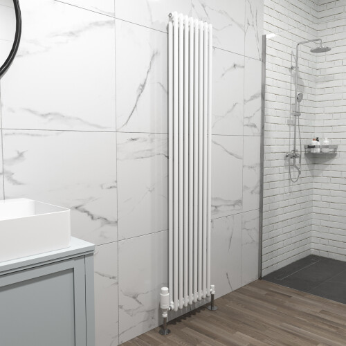 NES Home Traditional Radiator 1800 X 380 mm Vertical Double Column White