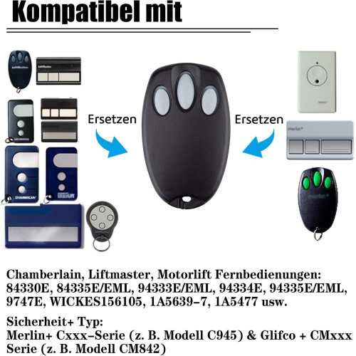 2 Pack Replacement Handheld Chamberlain Liftmaster Motorlift Garage Door Transmitter 94335e 2