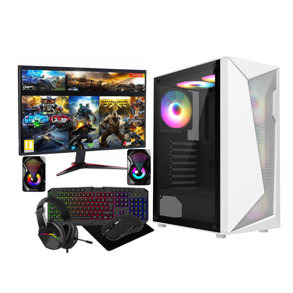 Fast Gaming Intel i5 16GB RAM 1TB HDD& 128GB SSD GT730 4GB 22" Monitor PC Bundle & Speaker