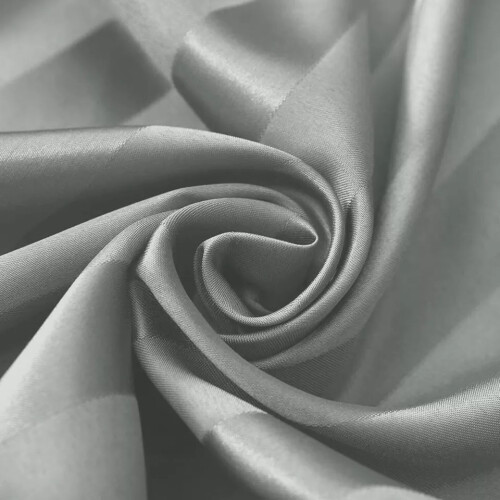 (Silver , Double: 137 x 191 CM.) Luxury Stripe 40CM Fitted Sheet Hotel Bed Sheets 2