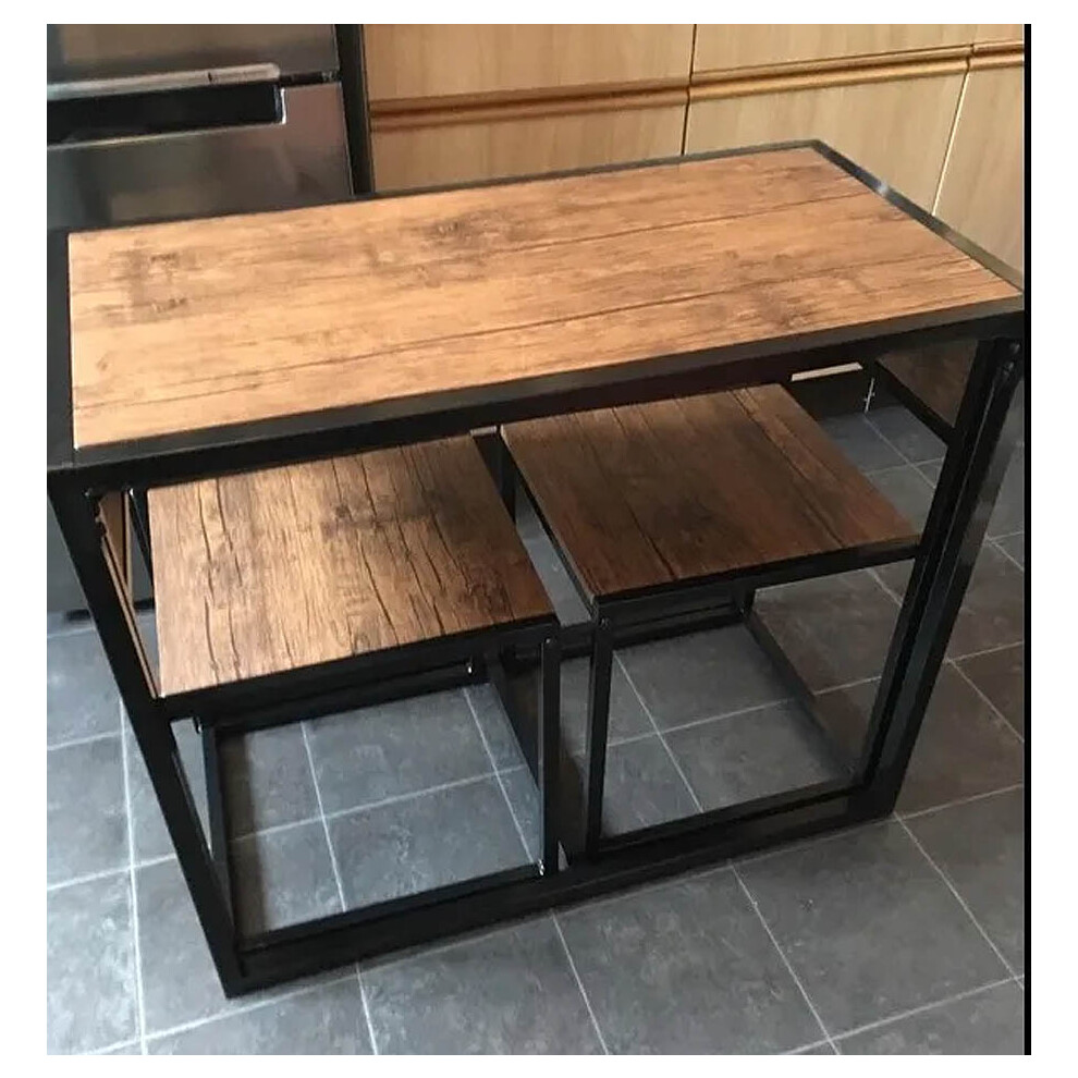 Small Table And 2 Chairs Breakfast Kitchen Dining Room Set Industrial