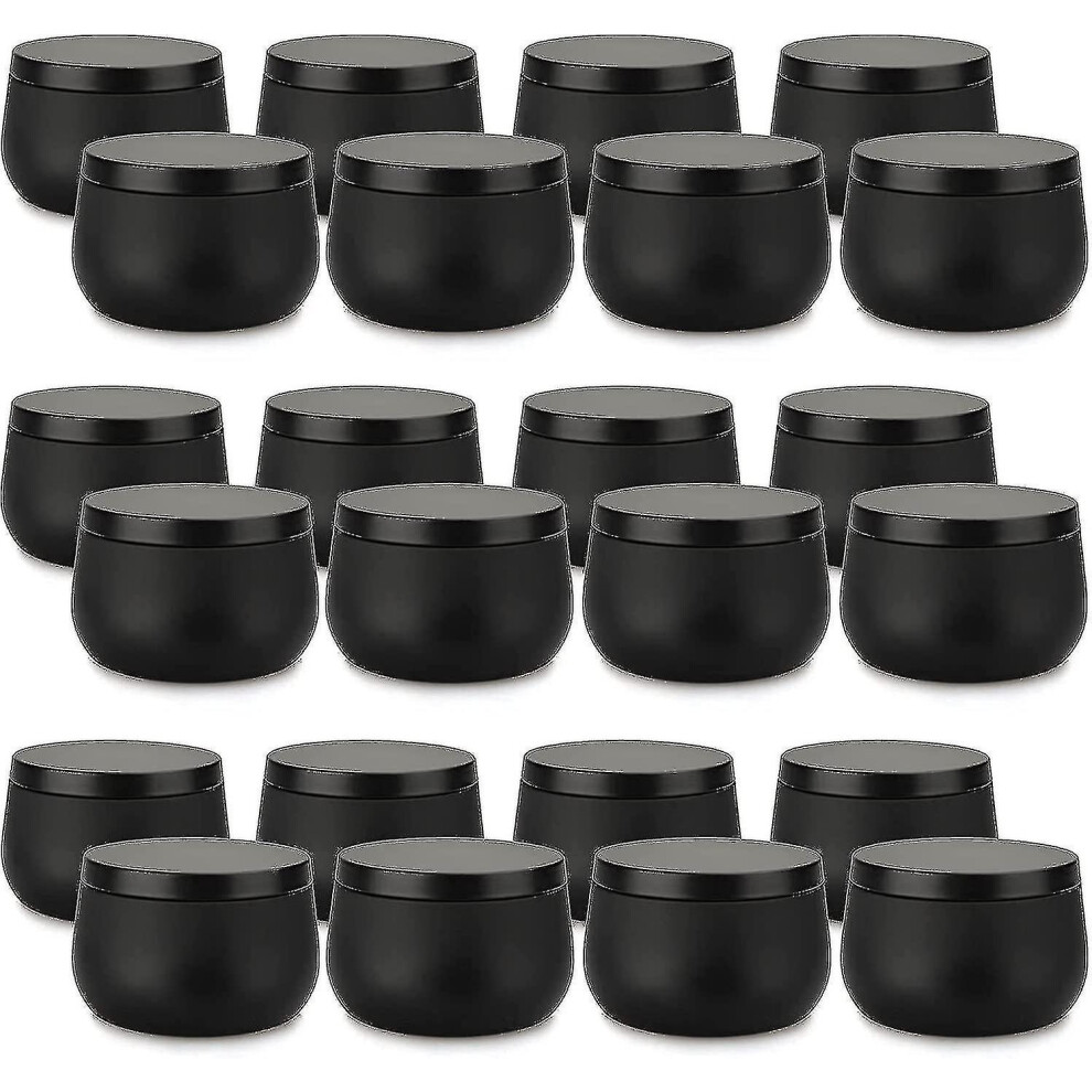 Candle Tin 24 Piece, Candle Containers With Lid, Candle Jars For Candle Making Black