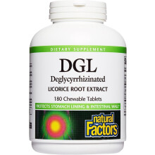 Natural Factors, DGL, Deglycyrrhizinerad Licorice Rot Extrakt, 180 Munska Tabletter