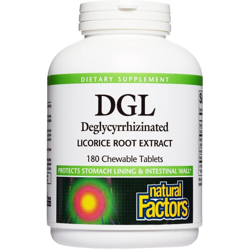 Natural Factors, DGL, Gedehydreerd Licoricewortel-extract, 180 Chewingtabletten