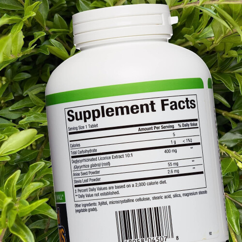 Natural Factors, DGL, Gedehydreerd Licoricewortel-extract, 180 Chewingtabletten 2