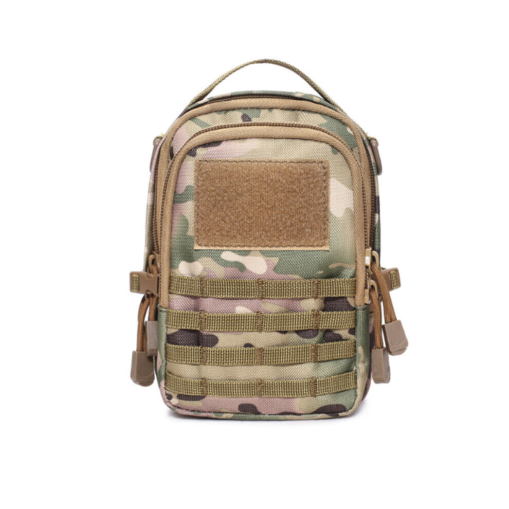 (CP Camouflage) 8'' Nylon Tactical Molle Phone Pouch Waist Pack Bag Combat Military EDC Gadget Hunting Pouch Outdoor Camping Bags Equipment