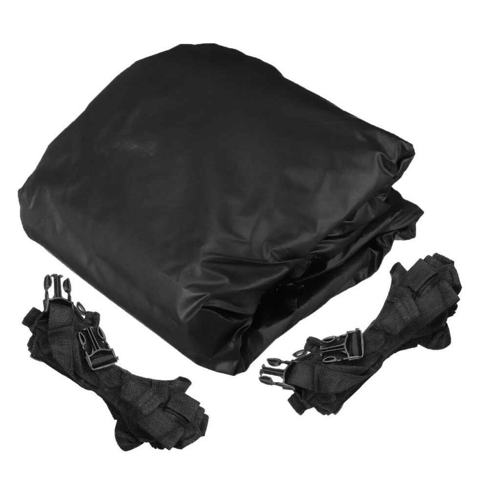 (12ft) 12ft / 14ft / 16ft / 18ft Jon Boat Cover 210D Black Waterproof Sun Protection