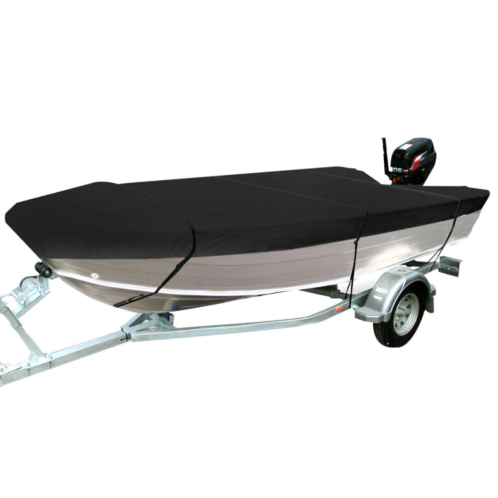 (4XL) 11.5ft-14.8ft Waterproof Boat Cover Marine Grade 210D Trailerable V-hull Fishing