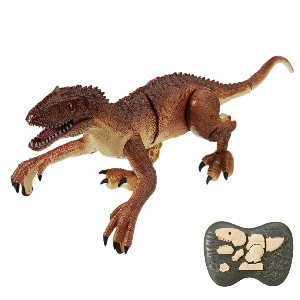 (Yellow) Simulation Tyrannosaurus Rex Electric Walking Remote Control Jurassic Dinobot Model with Sound and Lights Toy for Kids Gift