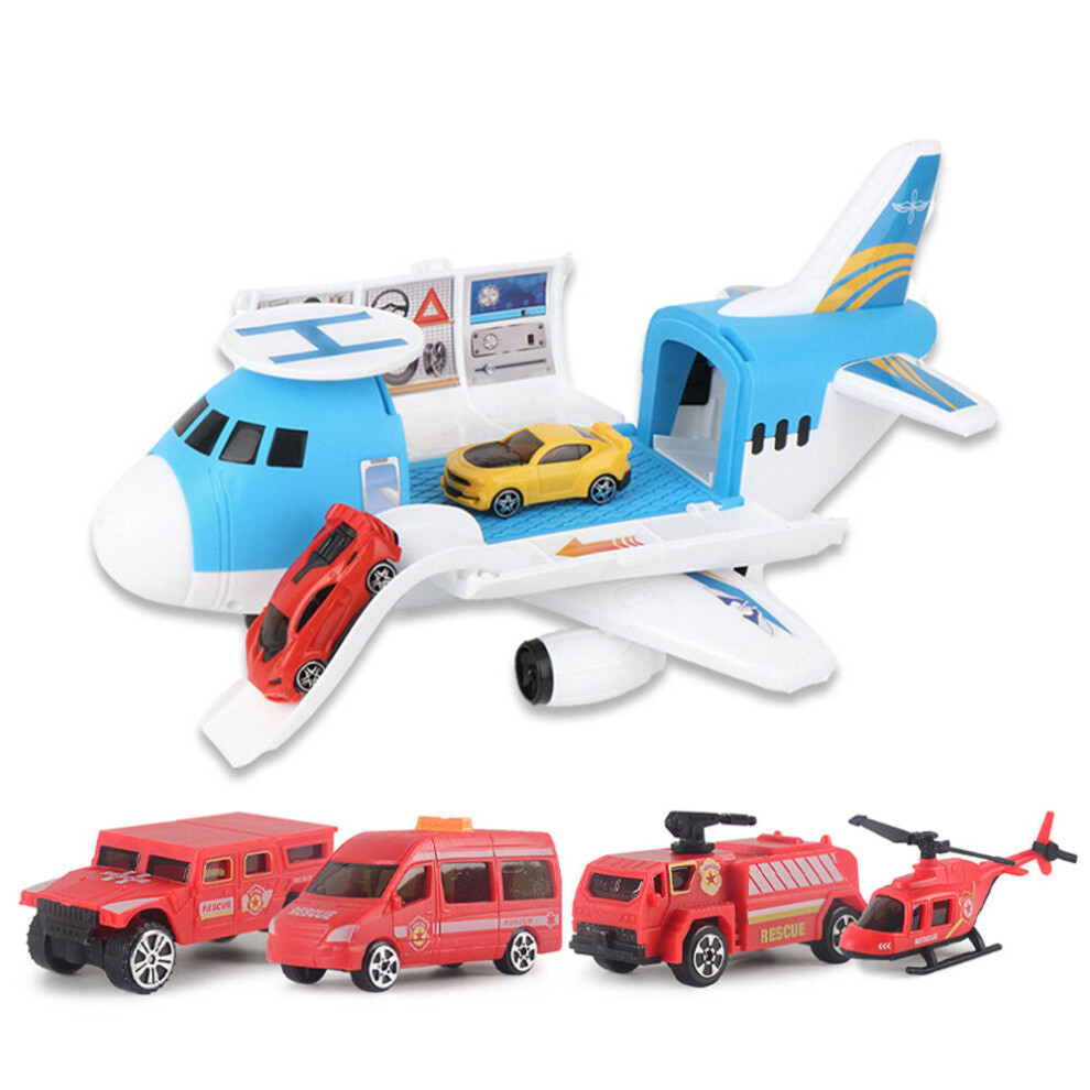 (Red 7PCS) 3/7 Pcs Simulation Track Inertia Aircraft Large Size Passenger Plane Kids Airliner Model Toy for Kids Birthdays Christmas Gift