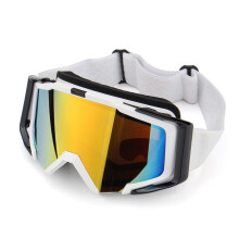 (White) Outdoor Skiing Skating Goggles Snowmobile Glasses Windproof Anti-Fog UV Protection For Men Wom
