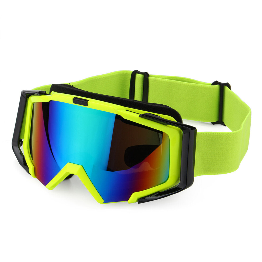(Fluorescent Green) Outdoor Skiing Skating Goggles Snowmobile Glasses Windproof Anti-Fog UV Protection For Men Wom-image-OPC-PFKC9GF-NEW
