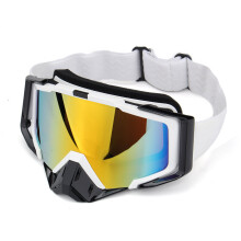 (White) Outdoor Skiing Skating Goggles Snowmobile Glasses Windproof Anti-Fog UV Protection For Unisex