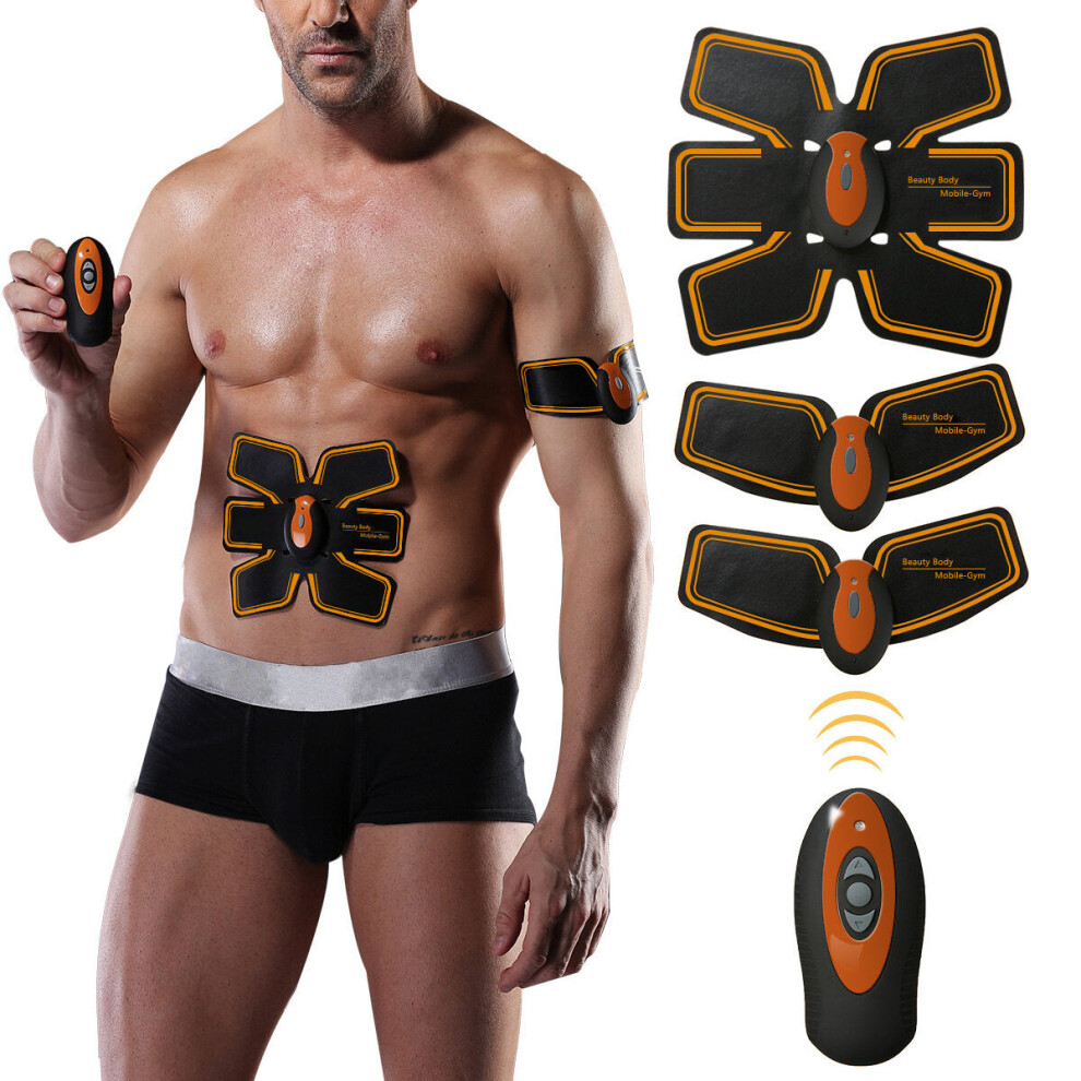 (Black+Orange) CHARMINER Smart Toner Abdominal Toning Muscle Abs Massager Home & Gym Body Trainer Fitness Equipment