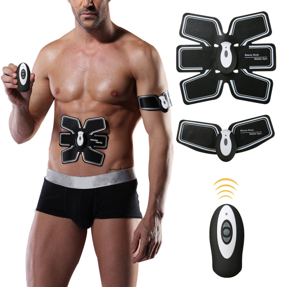 (Black+White) CHARMINER Smart Toner Abdominal Toning Muscle Abs Massager Home & Gym Body Trainer Fitness Equipment