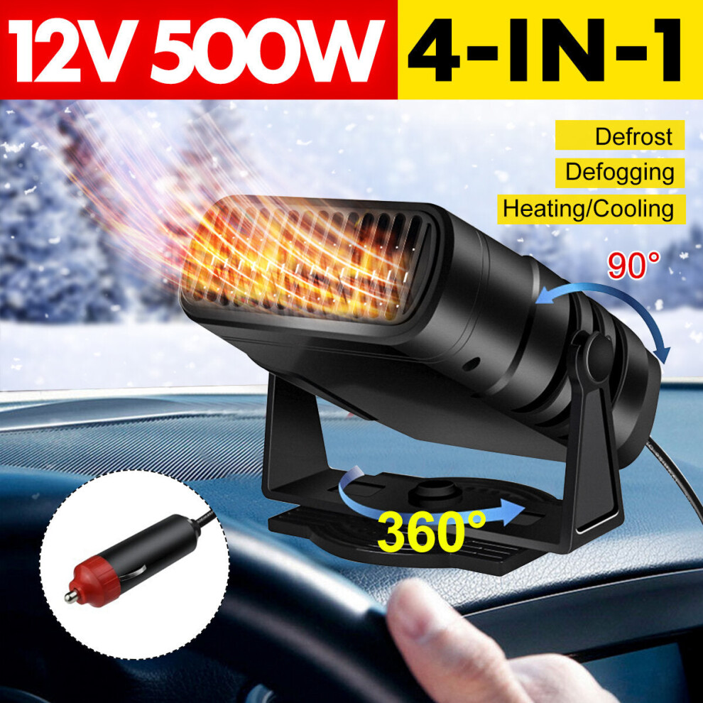 (12V) 12V 24V 500W 360 Degree Portable Car Truck Air Heater Cooling Fan Windscreen Defogging