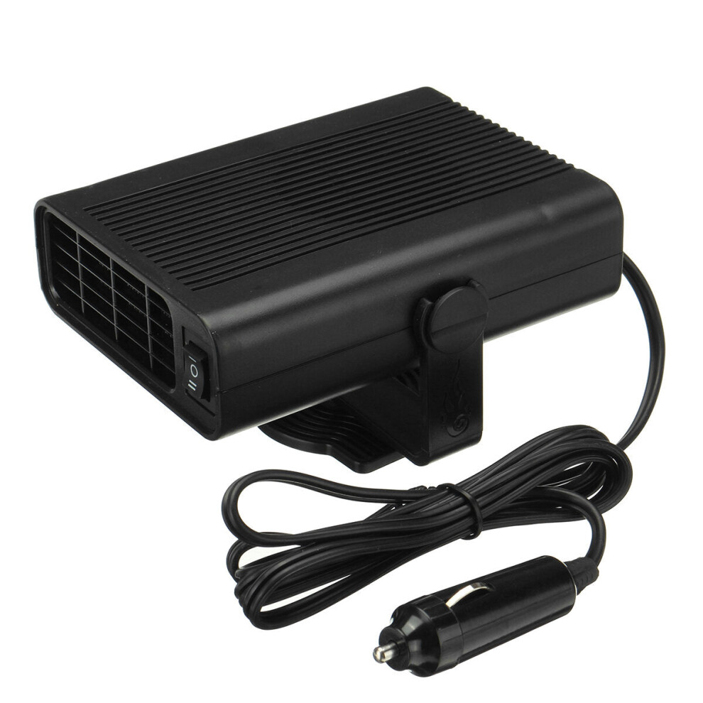 (, 12V) 12V/24V Electric Car Heater Fan Instant Heating Adjustable Heating/Cooling Defroster Black 9499278685667