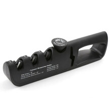 (Black) 4-Stage Multifunctional Knife Sharpener with Adjustable Angle - Premium Handheld Tool for Knives and Scissors