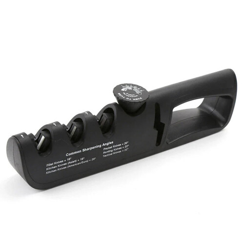 (Black) 4-Stage Multifunctional Knife Sharpener with Adjustable Angle - Premium Handheld Tool for Knives and Scissors