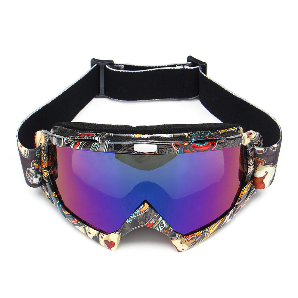 (Colorful) Motorcycle Goggles Windproof Racing Skiing Outdoor Sport Glasses