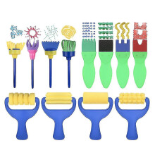 12pcs/set Sponge Paint Brushes Kits Kids Painting Set for Diy Toddlers Early Learning Toy
