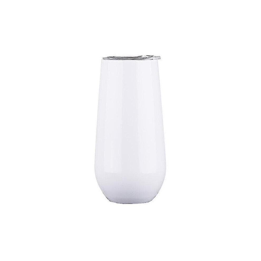 (White) 1pc 6oz Double-wall Stainless Steel Vacuum Insulated Cup Coffee Tea Mug Tumbler