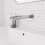 NES Home Nes Home Chrome Round Wall Mounted Basin Tap with Adjustable Faceplate Depth 3