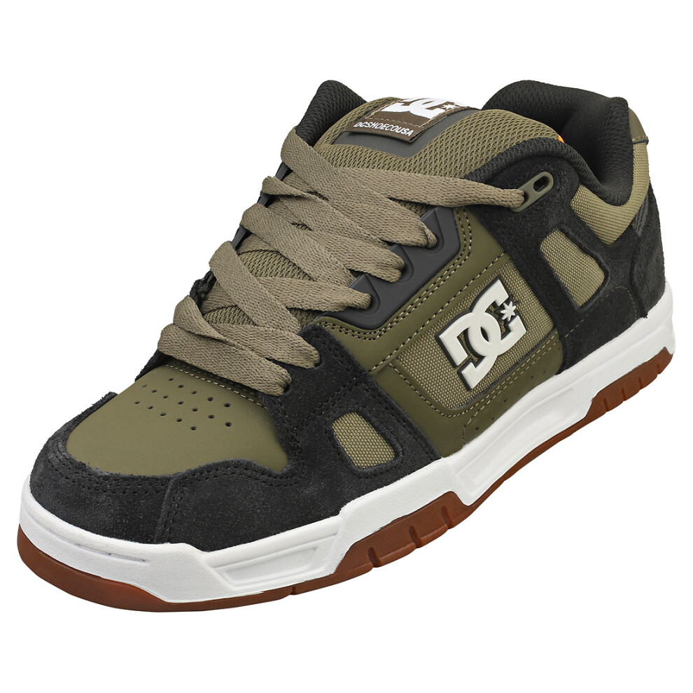 (10) DC Shoes Stag Mens Skate Trainers in Army Olive