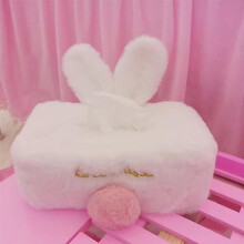 (white rabbit long shape) Cartoon Plush Tissue Paper Box Plush Bunny Doll Cute Cartoon Tissue Paper Tissue Paper Tissue Paper Tissue Paper Box