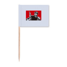 Chinese Red Education Propaganda Culture Toothpick Flags Marker Topper Party Decoration