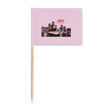 China Red Education Propaganda Professor Toothpick Flags Marker Topper Party Decoration