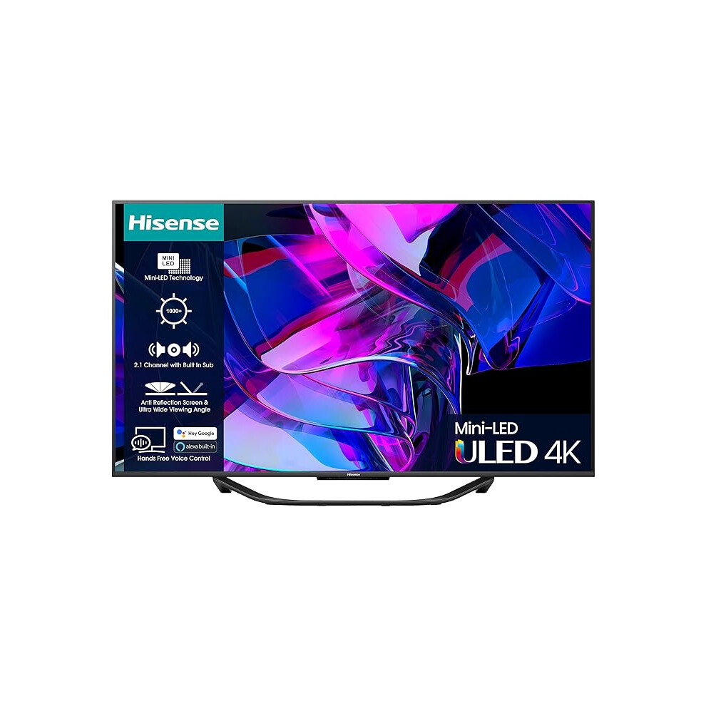 Hisense 65 Inch 144Hz ULED Mini-LED Smart TV 65U7KQTUK