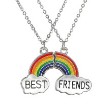 Rainbow Best Friend Necklaces for 2 Girls Best Friends Friendship Gift for Women Birthday Gifts