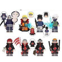 Naruto building block minifigure small particle plug-in doll toy 8-piece set