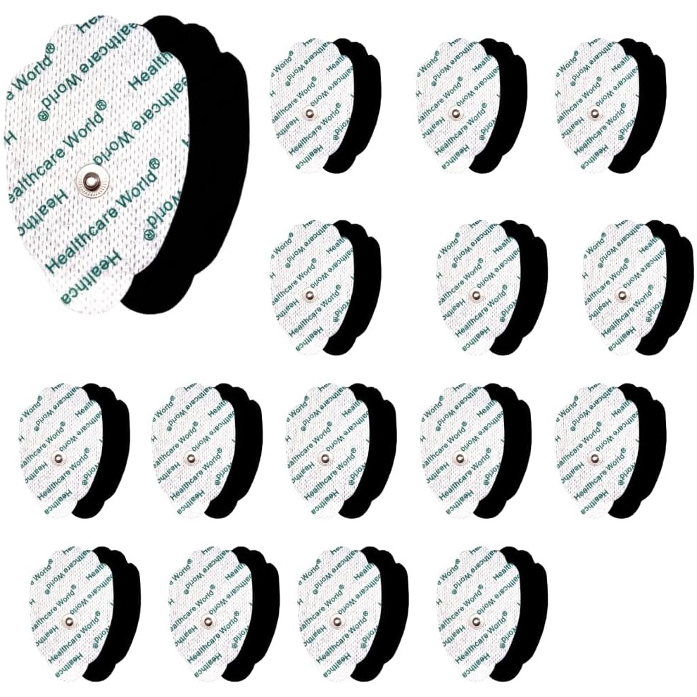 Healthcare World Tens Electrode Pads (16 Pcs) With 3.5Mm Stud Connection - Compatible With Beurer, Sanitas Devices For Effective Knee, Neck, Back, Thigh Pain Relief