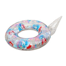 Inflatable Mermaid Tail Sequins Swimming Ring Float Outdoor Swimming Pool Summer Beach Party Water Toy
