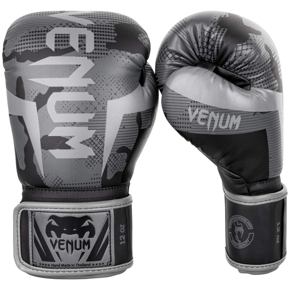 Venum Elite Boxing Gloves - Black/Dark camo - 10 Oz