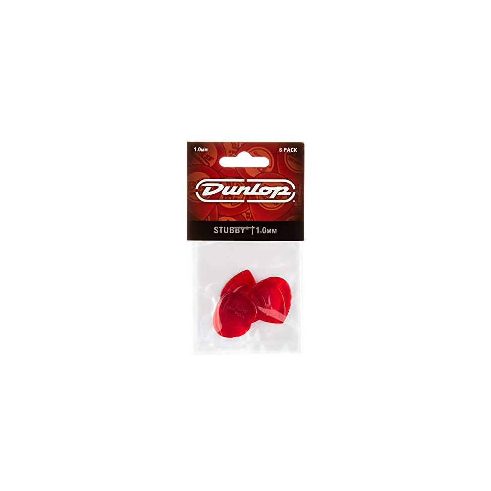 6 Dunlop Stubby Jazz 1.00mm Guitar Picks Red 474P10