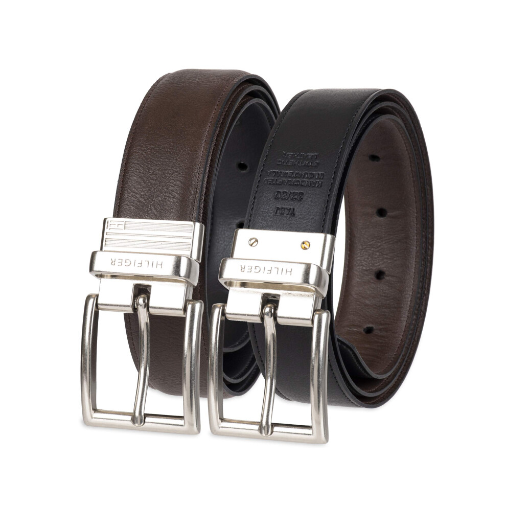 Tommy Hilfiger Mens Reversible Belt  BrownBlack  44