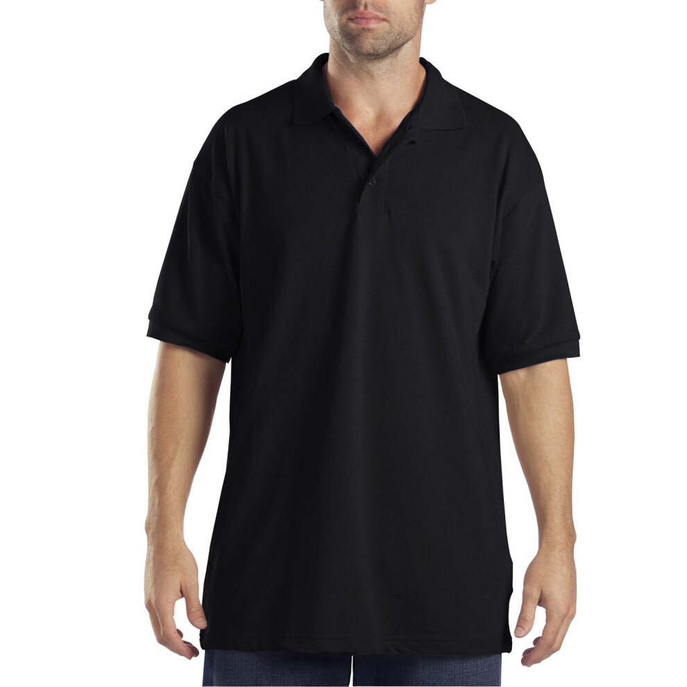 Dickies Men's Short Sleeve Pique Polo  Black  Large