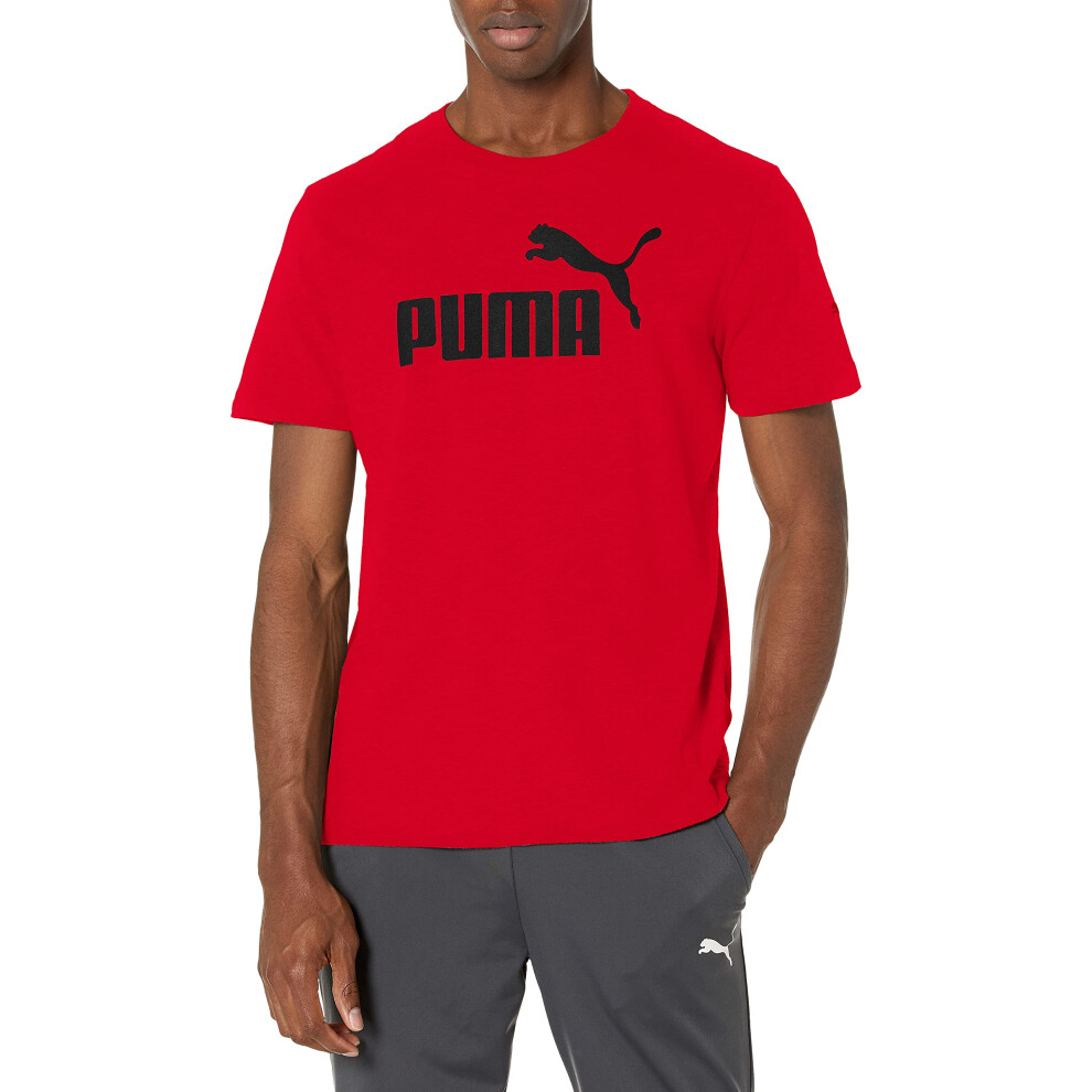 PUMA mens Essential Logo Tee T Shirt  Red  Small US