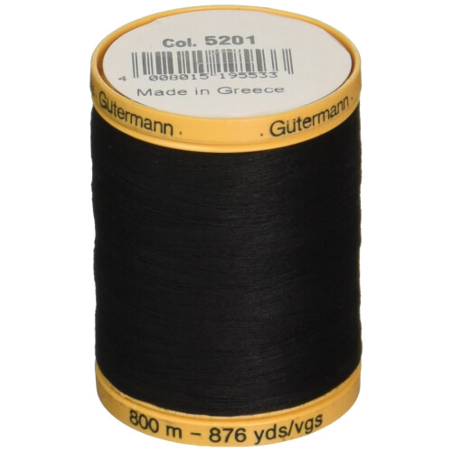 Gütermann Gutermann Natural Cotton Thread Solids 876yd musta