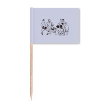 Chinese Red Educational Propaganda Senior Toothpick Flags Marker Topper Party Decoration