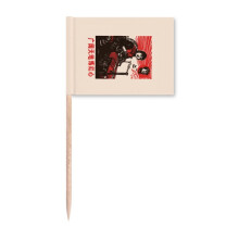 China Red Educational Propaganda Machinery Toothpick Flags Marker Topper Party Decoration