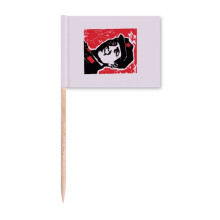 Chinese Youth Red Education Propaganda Toothpick Flags Marker Topper Party Decoration